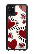 Samsung A31 Brush Heart Tasarımlı Glossy Telefon Kılıfı