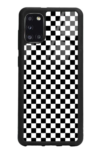 Samsung A31 Damalı Tasarımlı Glossy Telefon Kılıfı