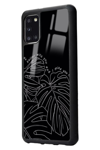 Samsung A31 Dark Leaf Tasarımlı Glossy Telefon Kılıfı