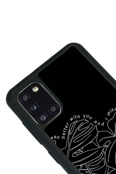 Samsung A31 Dark Leaf Tasarımlı Glossy Telefon Kılıfı