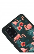 Samsung A31 Flamingo Leaf Tasarımlı Glossy Telefon Kılıfı