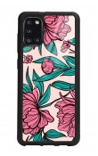 Samsung A31 Fuşya Çiçekli Tasarımlı Glossy Telefon Kılıfı