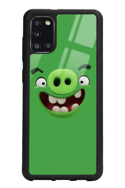 Samsung A31 Green Angry Birds Tasarımlı Glossy Telefon Kılıfı