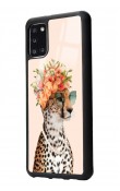 Samsung A31 Influencer Leopar Kedi Tasarımlı Glossy Telefon Kılıfı