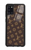 Samsung A31 Kahverengi Lv Tasarımlı Glossy Telefon Kılıfı