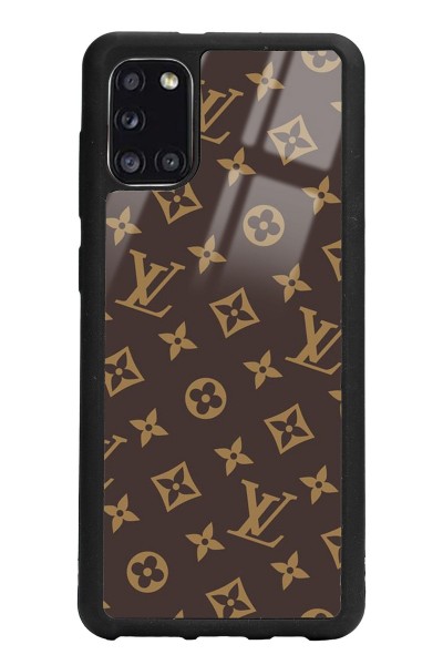 Samsung A31 Kahverengi Lv Tasarımlı Glossy Telefon Kılıfı