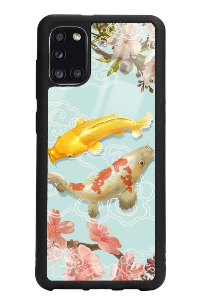 Samsung A31 Koi Balığı Tasarımlı Glossy Telefon Kılıfı