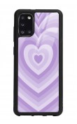 Samsung A31 Lila Kalp Tasarımlı Glossy Telefon Kılıfı