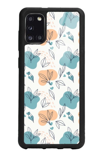 Samsung A31 Minik Yapraklar Tasarımlı Glossy Telefon Kılıfı