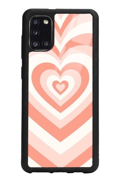 Samsung A31 Orange Heart Tasarımlı Glossy Telefon Kılıfı