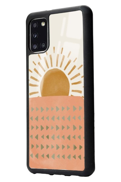 Samsung A31 Suluboya Güneş Tasarımlı Glossy Telefon Kılıfı