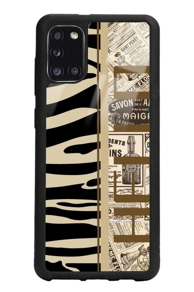 Samsung A31 Zebra Gazete Tasarımlı Glossy Telefon Kılıfı