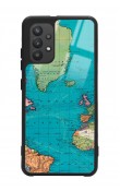 Samsung A32 Atlantic Map Tasarımlı Glossy Telefon Kılıfı