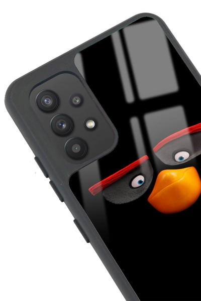 Samsung A32 Black Angry Birds Tasarımlı Glossy Telefon Kılıfı