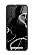 Samsung A32 Black Wave Tasarımlı Glossy Telefon Kılıfı