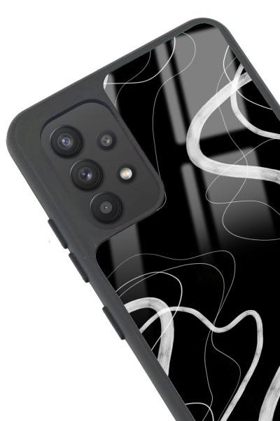 Samsung A32 Black Wave Tasarımlı Glossy Telefon Kılıfı