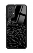 Samsung A32 Dark Leaf Tasarımlı Glossy Telefon Kılıfı