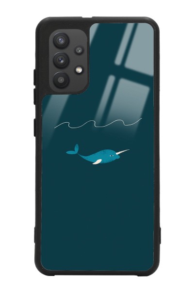 Samsung A32 Doodle Fish Tasarımlı Glossy Telefon Kılıfı