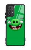 Samsung A32 Green Angry Birds Tasarımlı Glossy Telefon Kılıfı