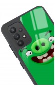 Samsung A32 Green Angry Birds Tasarımlı Glossy Telefon Kılıfı