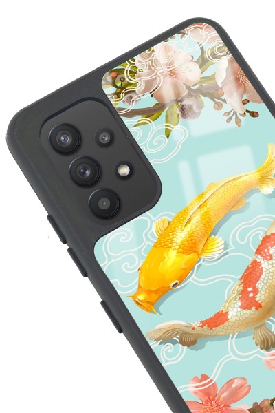 Samsung A32 Koi Balığı Tasarımlı Glossy Telefon Kılıfı