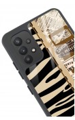 Samsung A32 Zebra Gazete Tasarımlı Glossy Telefon Kılıfı