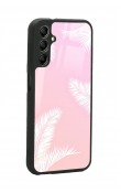 Samsung A34 Beyaz Palmiye Tasarımlı Glossy Telefon Kılıfı