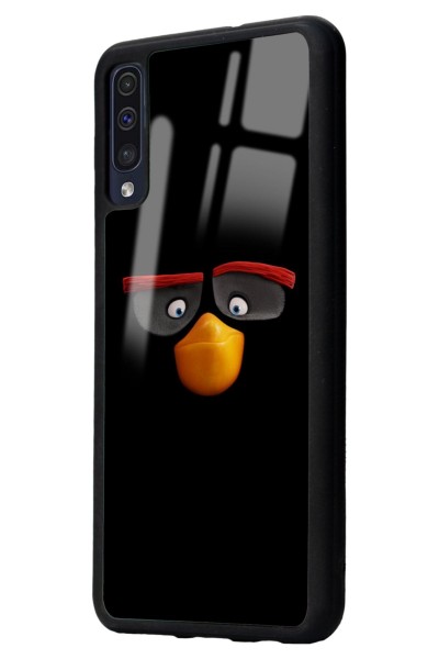 Samsung A50 Black Angry Birds Tasarımlı Glossy Telefon Kılıfı
