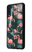 Samsung A50 Flamingo Leaf Tasarımlı Glossy Telefon Kılıfı