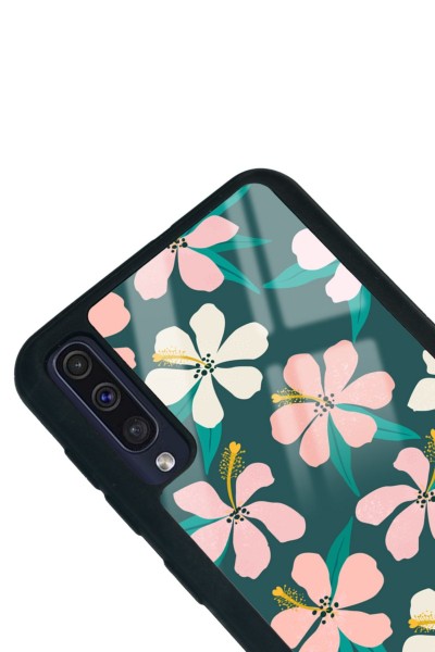 Samsung A50 Leaf Flovers Tasarımlı Glossy Telefon Kılıfı