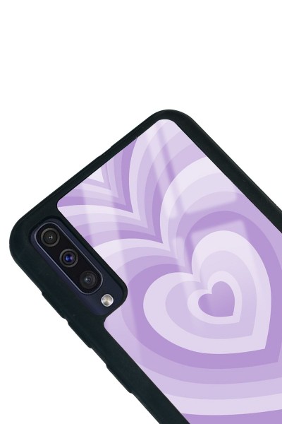 Samsung A50 Lila Kalp Tasarımlı Glossy Telefon Kılıfı