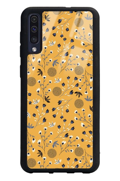 Samsung A50 Sarı Bindanlı Tasarımlı Glossy Telefon Kılıfı