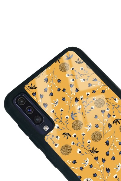 Samsung A50 Sarı Bindanlı Tasarımlı Glossy Telefon Kılıfı