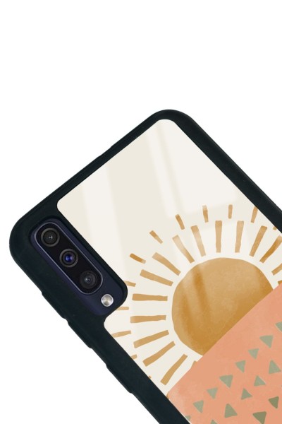 Samsung A50 Suluboya Güneş Tasarımlı Glossy Telefon Kılıfı