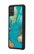 Samsung A51 Atlantic Map Tasarımlı Glossy Telefon Kılıfı