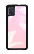 Samsung A51 Beyaz Palmiye Tasarımlı Glossy Telefon Kılıfı