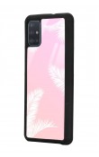 Samsung A51 Beyaz Palmiye Tasarımlı Glossy Telefon Kılıfı