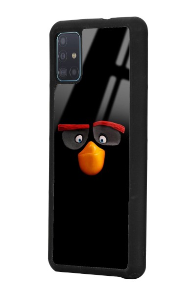 Samsung A51 Black Angry Birds Tasarımlı Glossy Telefon Kılıfı