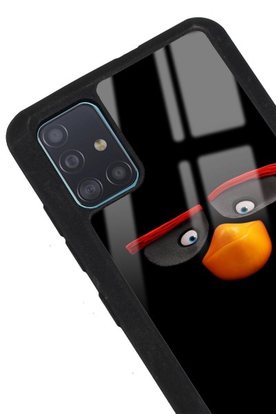Samsung A51 Black Angry Birds Tasarımlı Glossy Telefon Kılıfı