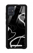 Samsung A51 Black Wave Tasarımlı Glossy Telefon Kılıfı