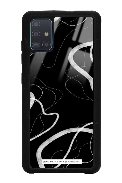 Samsung A51 Black Wave Tasarımlı Glossy Telefon Kılıfı