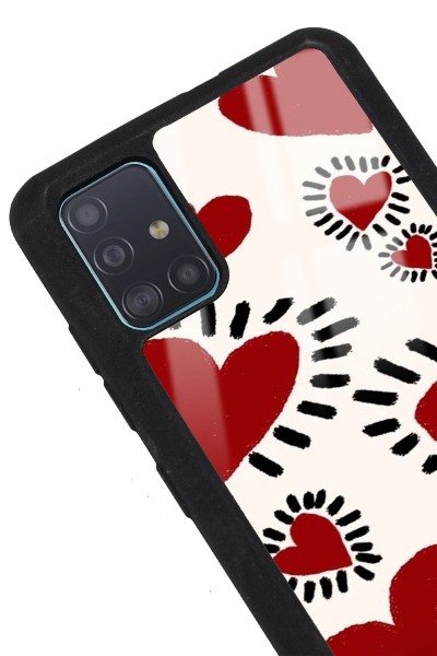 Samsung A51 Brush Heart Tasarımlı Glossy Telefon Kılıfı