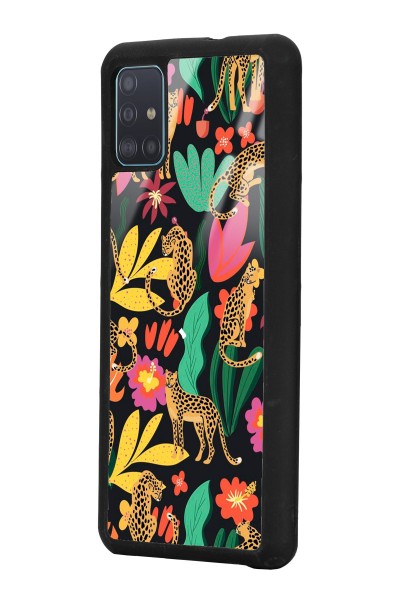 Samsung A51 Çiçekli Kediler Tasarımlı Glossy Telefon Kılıfı