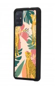Samsung A51 Çiçekli Leopar Tasarımlı Glossy Telefon Kılıfı
