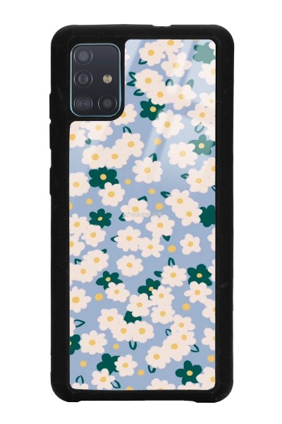 Samsung A51 Daisy Pattern Tasarımlı Glossy Telefon Kılıfı