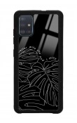 Samsung A51 Dark Leaf Tasarımlı Glossy Telefon Kılıfı