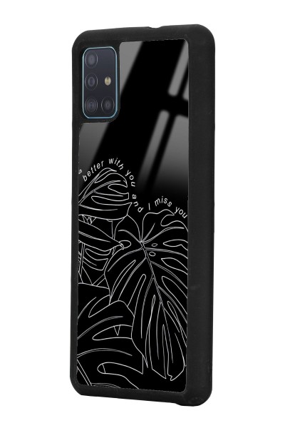 Samsung A51 Dark Leaf Tasarımlı Glossy Telefon Kılıfı