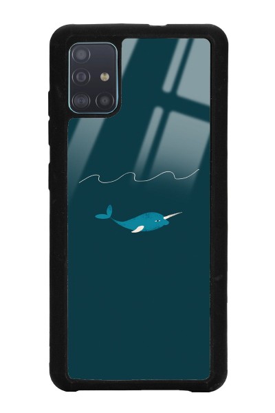 Samsung A51 Doodle Fish Tasarımlı Glossy Telefon Kılıfı