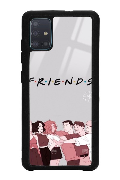Samsung A51 Doodle Friends Tasarımlı Glossy Telefon Kılıfı