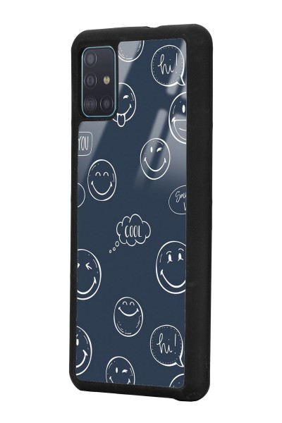Samsung A51 Doodle Smile Tasarımlı Glossy Telefon Kılıfı